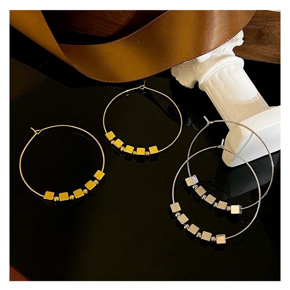 S925 Simple Circle Earrings Gold and Silver - Picture 8 of 13